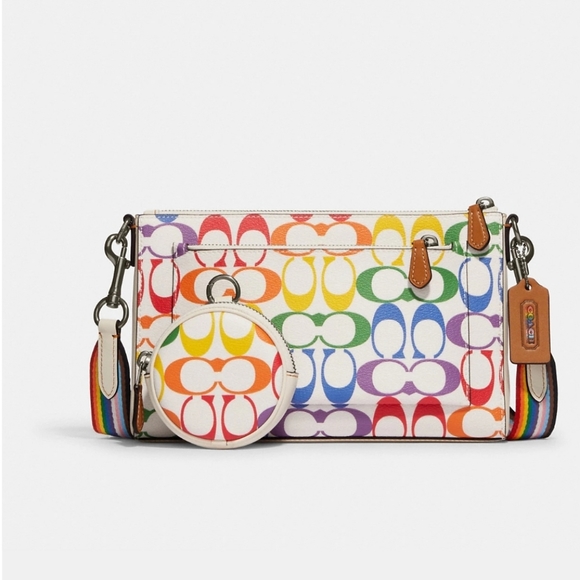 Coach Holden Crossbody In Rainbow Signature - Picture 13 of 14